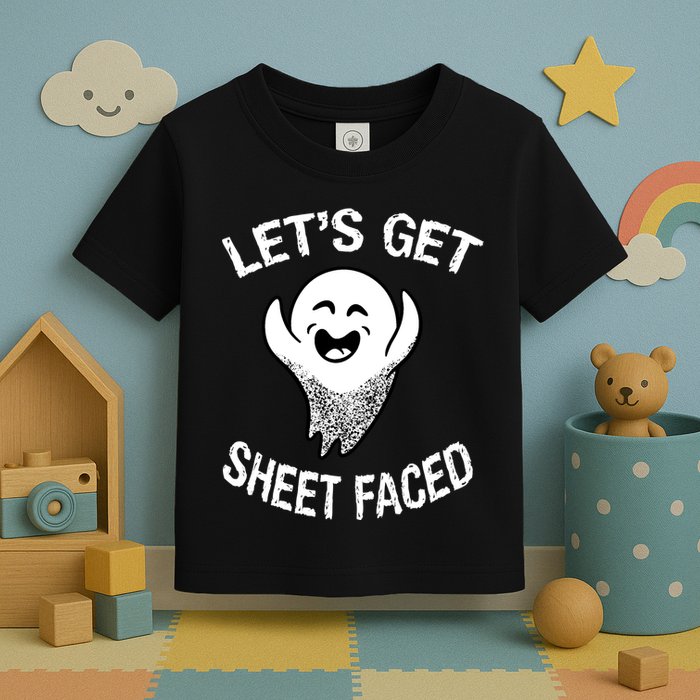 Halloween Let's Get Sheet Faced Ghost Toddler T-Shirt
