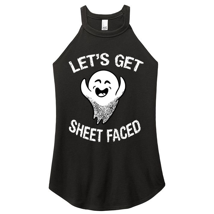 Halloween Let's Get Sheet Faced Ghost Women's Perfect Tri Rocker Tank