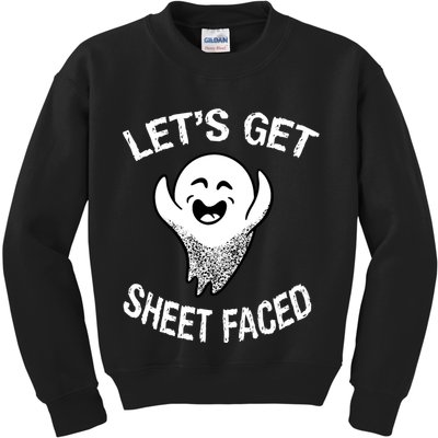 Halloween Let's Get Sheet Faced Ghost Kids Sweatshirt