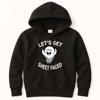 Halloween Let's Get Sheet Faced Ghost Kids Hoodie