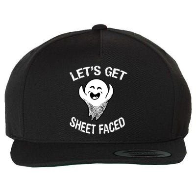 Halloween Let's Get Sheet Faced Ghost Wool Snapback Cap