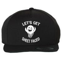 Halloween Let's Get Sheet Faced Ghost Wool Snapback Cap