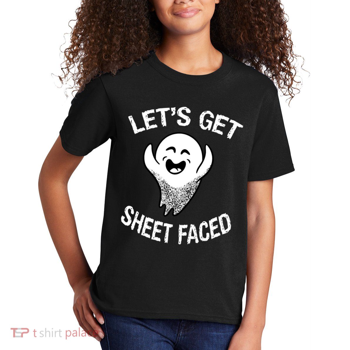 Halloween Let's Get Sheet Faced Ghost Kids T-Shirt