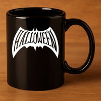 Halloween Man Bat Logo 11oz C Handle Ceramic Mug