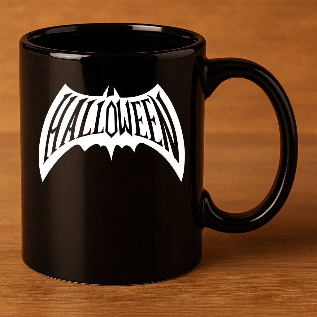 Halloween Man Bat Logo 11oz C Handle Ceramic Mug