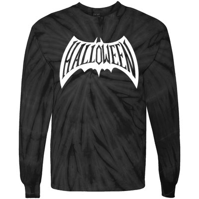 Halloween Man Bat Logo Tie-Dye Long Sleeve Shirt