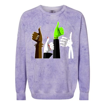 Halloween Monsters Thumps Up Colorblast Crewneck Sweatshirt