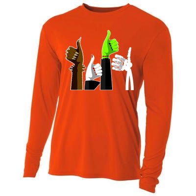 Halloween Monsters Thumps Up Cooling Performance Long Sleeve Crew