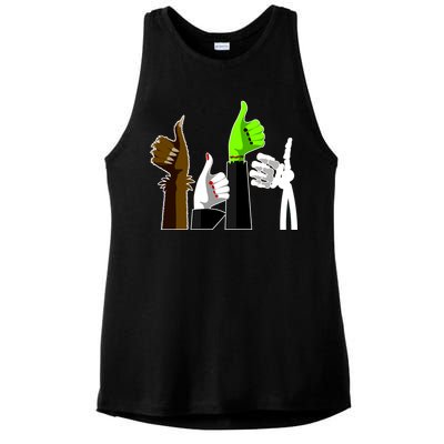 Halloween Monsters Thumps Up Ladies PosiCharge Tri-Blend Wicking Tank