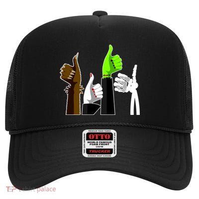 Halloween Monsters Thumps Up High Crown Mesh Back Trucker Hat
