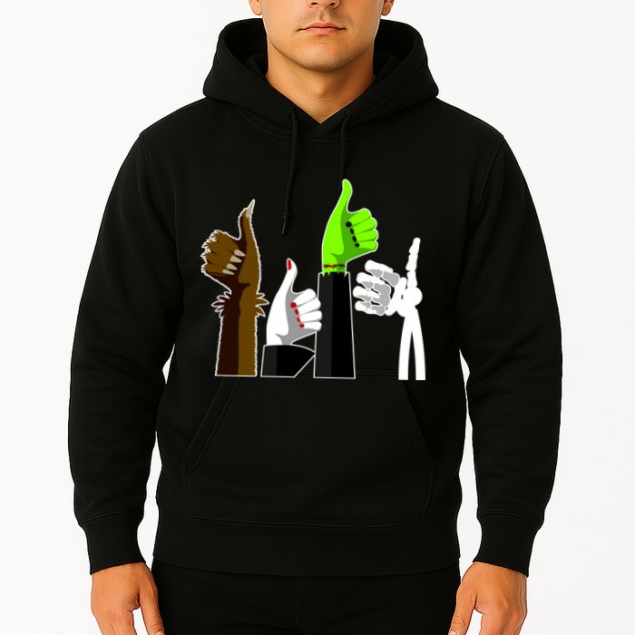 Halloween Monsters Thumps Up Hoodie