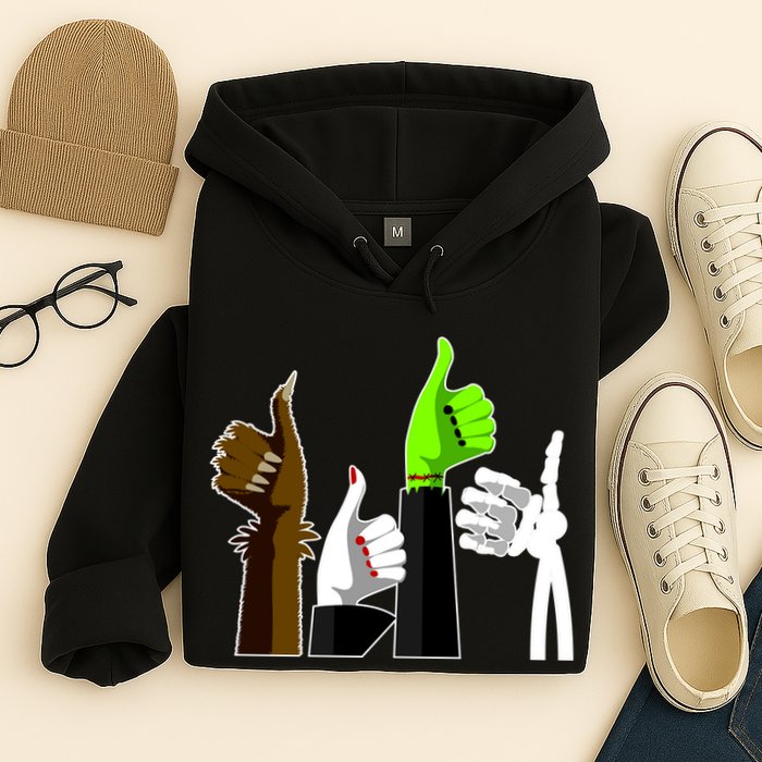Halloween Monsters Thumps Up Hoodie
