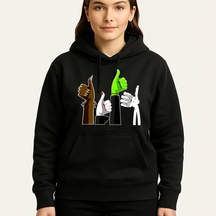 Halloween Monsters Thumps Up Hoodie