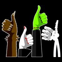 Halloween Monsters Thumps Up Hoodie