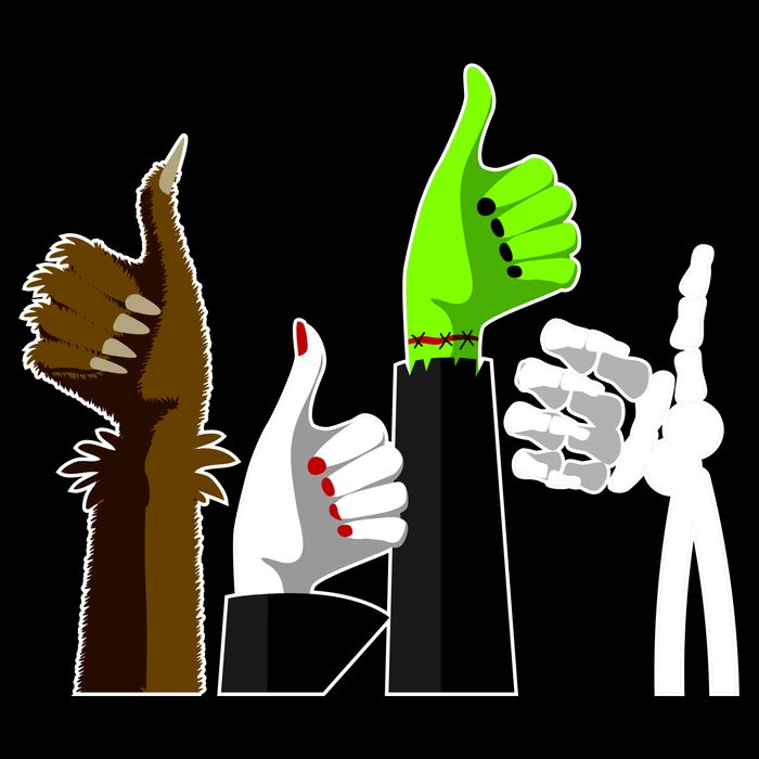 Halloween Monsters Thumps Up Hoodie