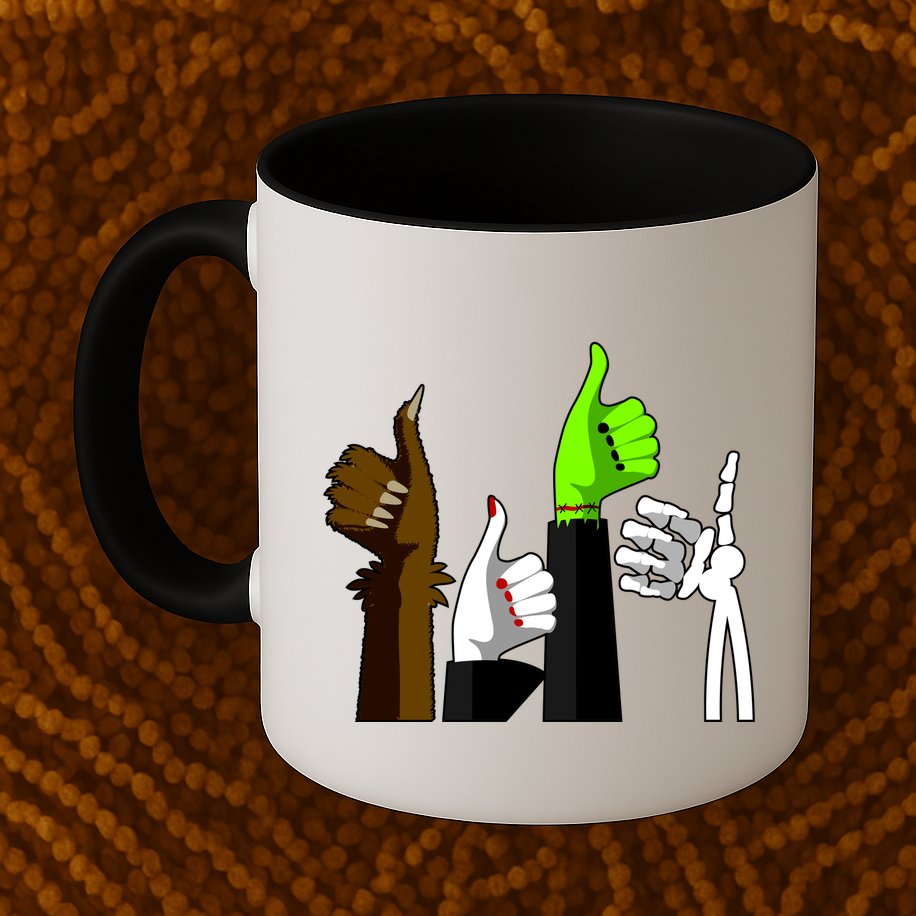 Halloween Monsters Thumps Up Mug
