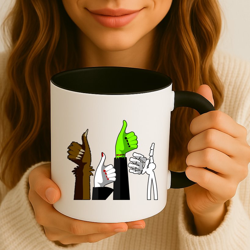 Halloween Monsters Thumps Up Mug