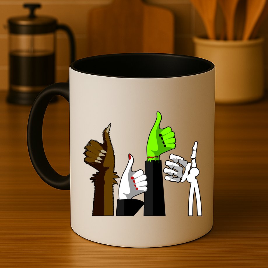 Halloween Monsters Thumps Up Mug
