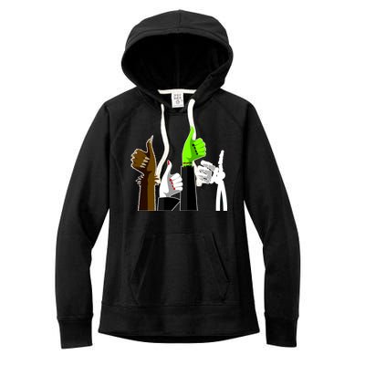 Halloween Monsters Thumps Up Women's Fleece Hoodie