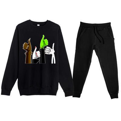 Halloween Monsters Thumps Up Premium Crewneck Sweatsuit Set