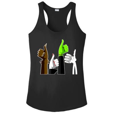 Halloween Monsters Thumps Up Ladies PosiCharge Competitor Racerback Tank