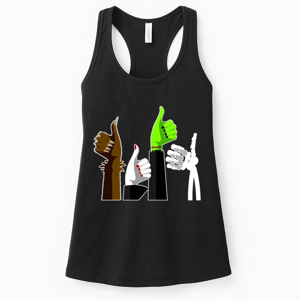 Halloween Monsters Thumps Up Womens Tank Top