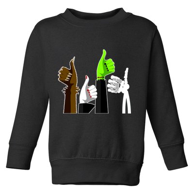 Halloween Monsters Thumps Up Toddler Sweatshirt