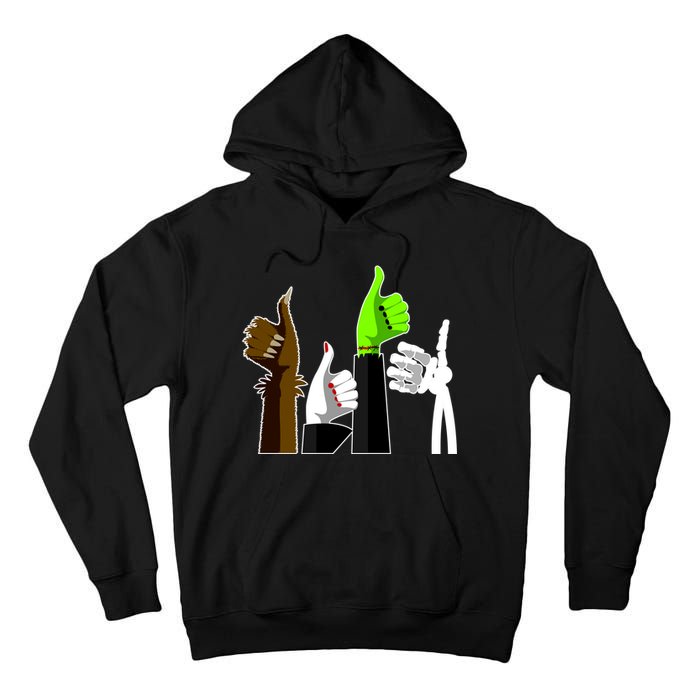 Halloween Monsters Thumps Up Tall Hoodie