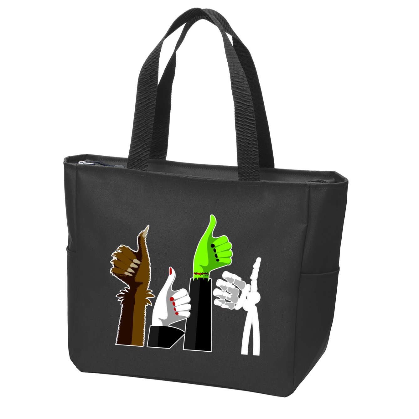 Halloween Monsters Thumps Up Zip Tote Bag