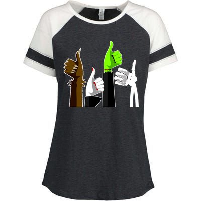 Halloween Monsters Thumps Up Enza Ladies Jersey Colorblock Tee