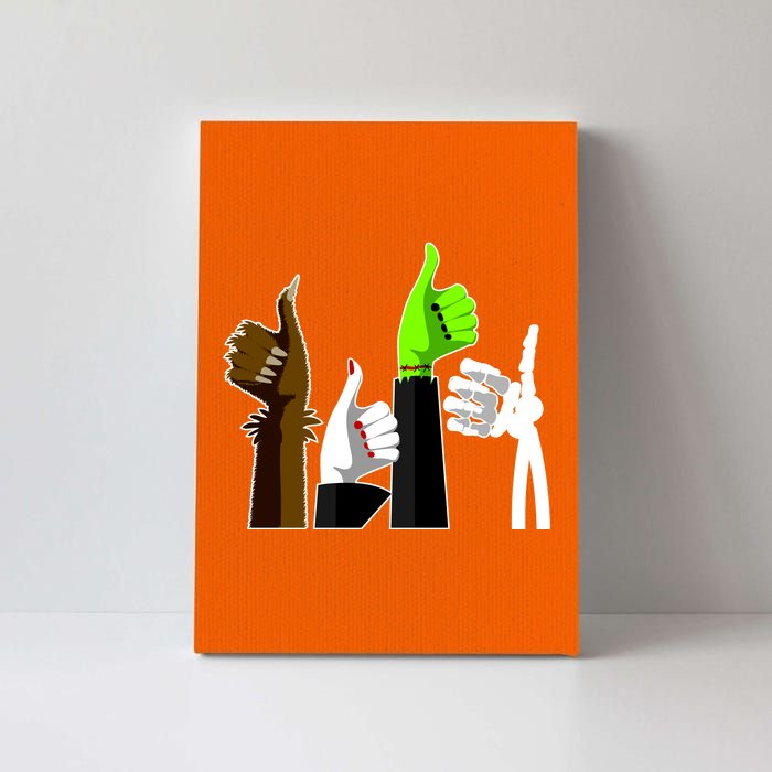 Halloween Monsters Thumps Up Canvas