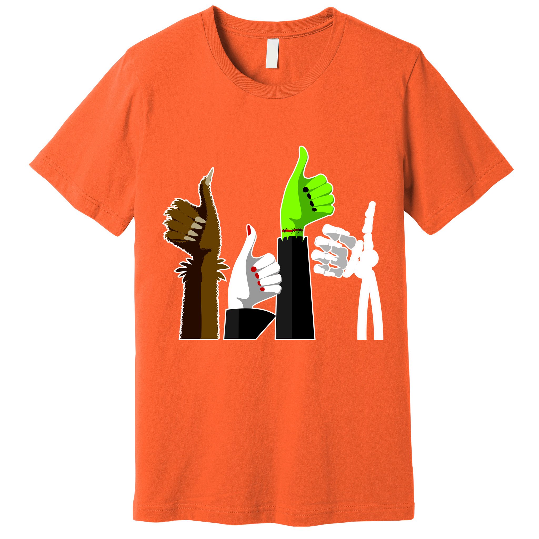 Halloween Monsters Thumps Up Premium T-Shirt