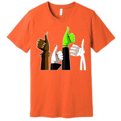 Halloween Monsters Thumps Up Premium T-Shirt