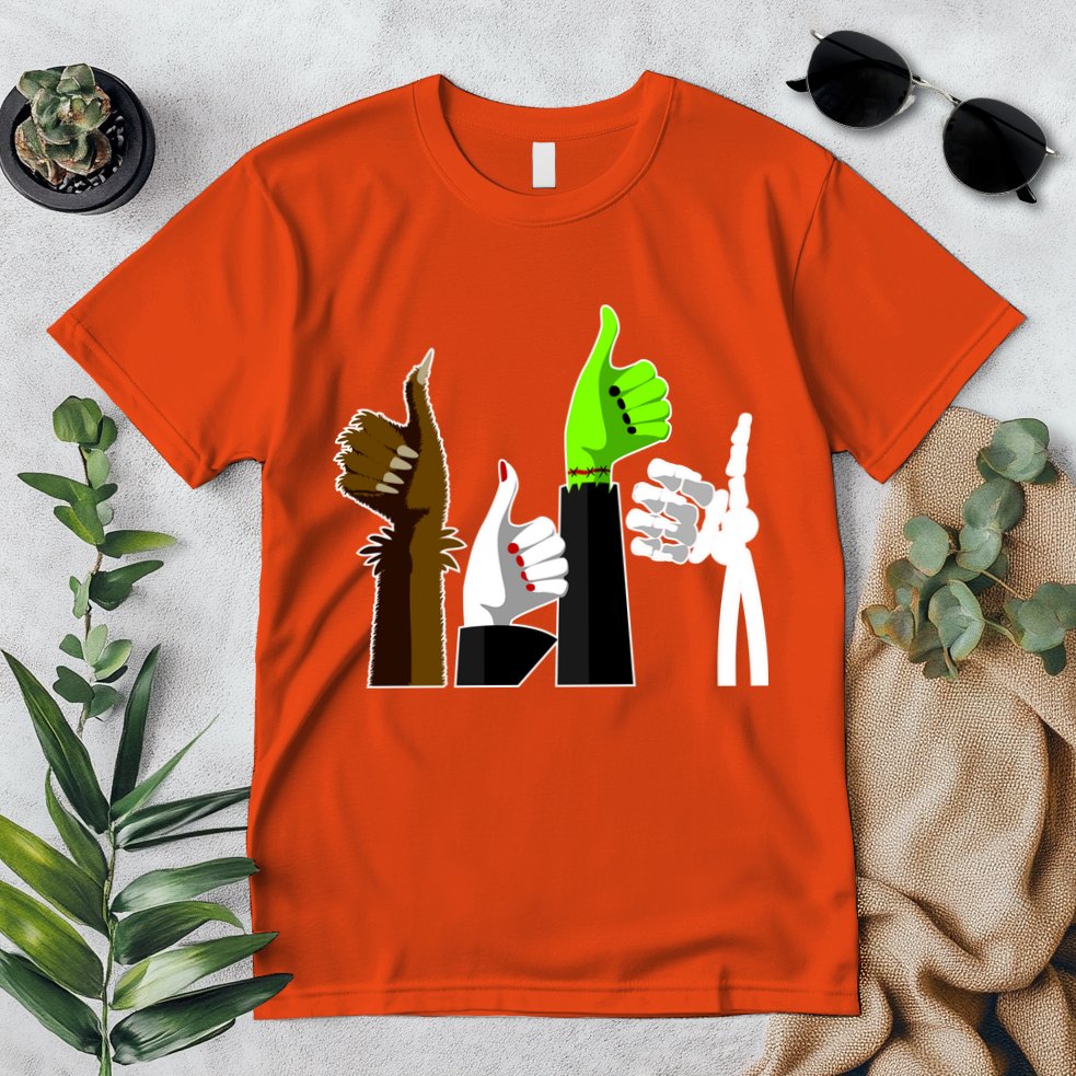 Halloween Monsters Thumps Up Premium T-Shirt