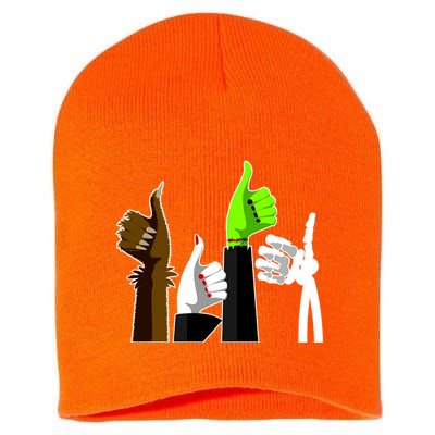 Halloween Monsters Thumps Up Short Acrylic Beanie
