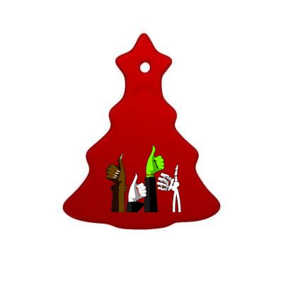 Halloween Monsters Thumps Up Ceramic Tree Ornament