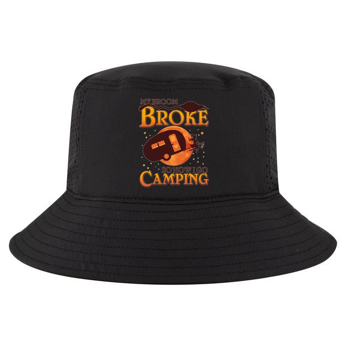 Halloween My Broom Broke So Now I Go Camping Cool Comfort Performance Bucket Hat