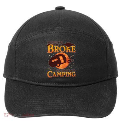 Halloween My Broom Broke So Now I Go Camping 7-Panel Snapback Hat