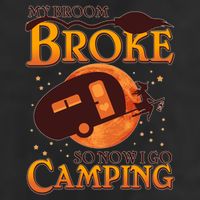 Halloween My Broom Broke So Now I Go Camping Adult Drive Performance Visor