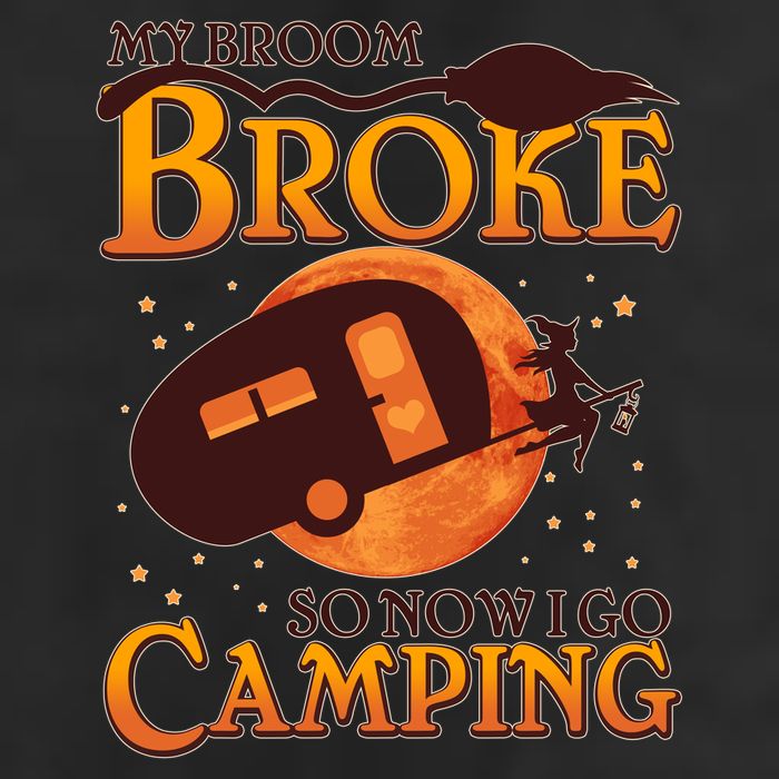 Halloween My Broom Broke So Now I Go Camping Adult Drive Performance Visor