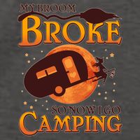 Halloween My Broom Broke So Now I Go Camping Vector Backpack