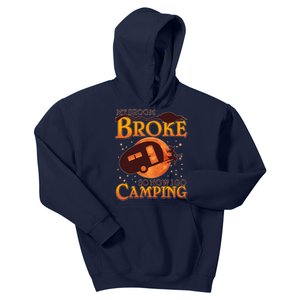 Halloween My Broom Broke So Now I Go Camping Kids Hoodie