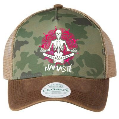 Halloween Namaste Skeleton Legacy Tie Dye Trucker Hat