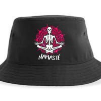 Halloween Namaste Skeleton Sustainable Bucket Hat