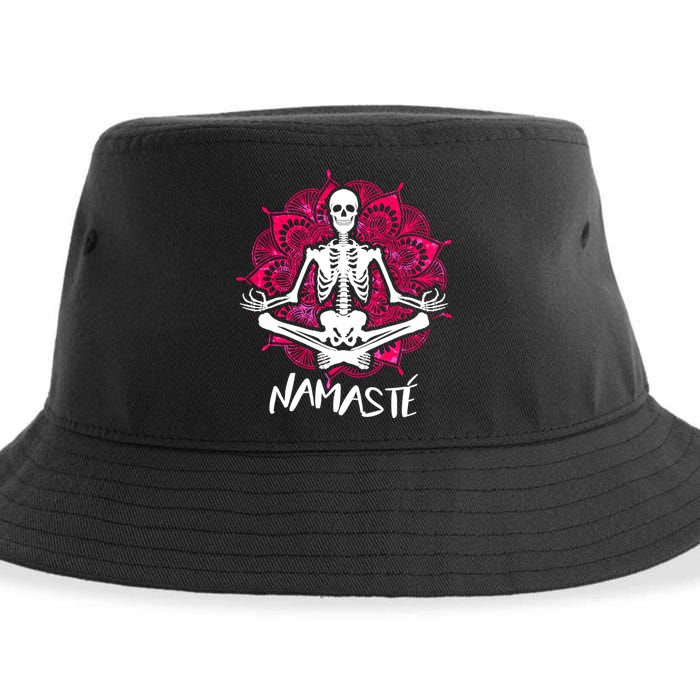 Halloween Namaste Skeleton Sustainable Bucket Hat