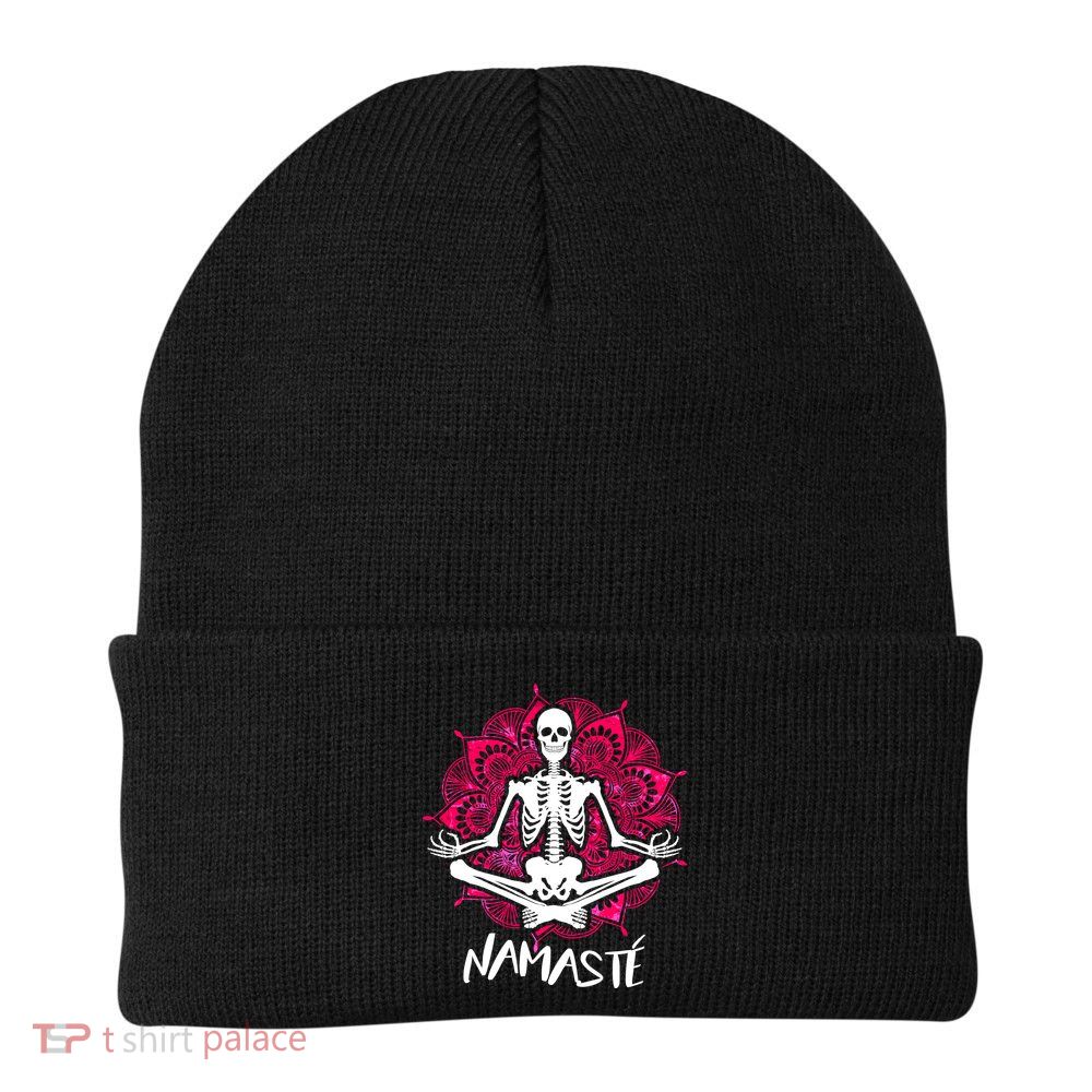 Halloween Namaste Skeleton Beanie