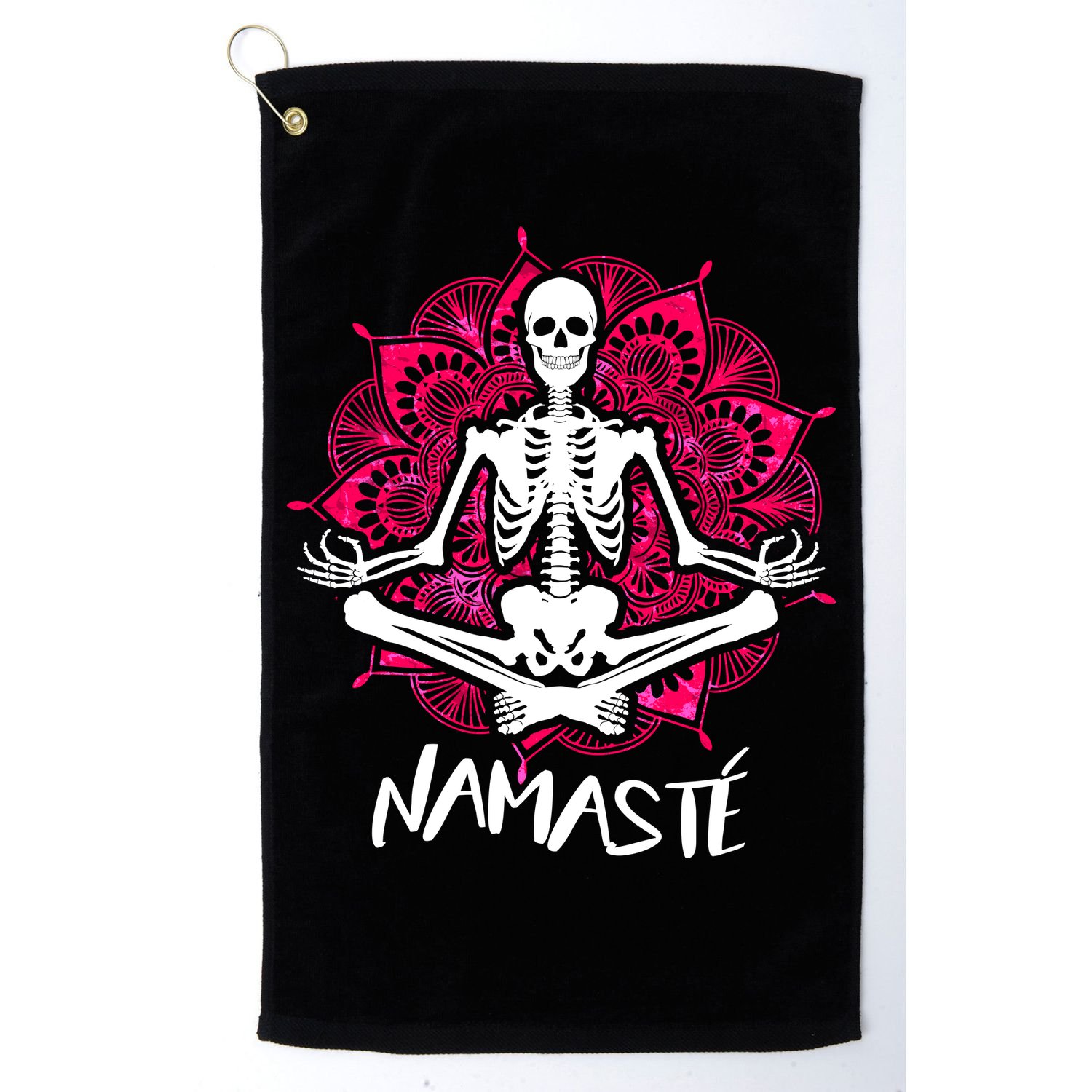 Halloween Namaste Skeleton Golf Towel