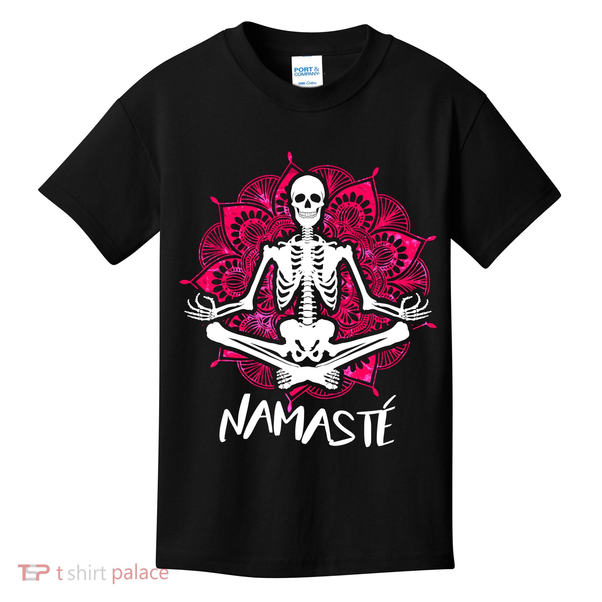 Halloween Namaste Skeleton Kids T-Shirt