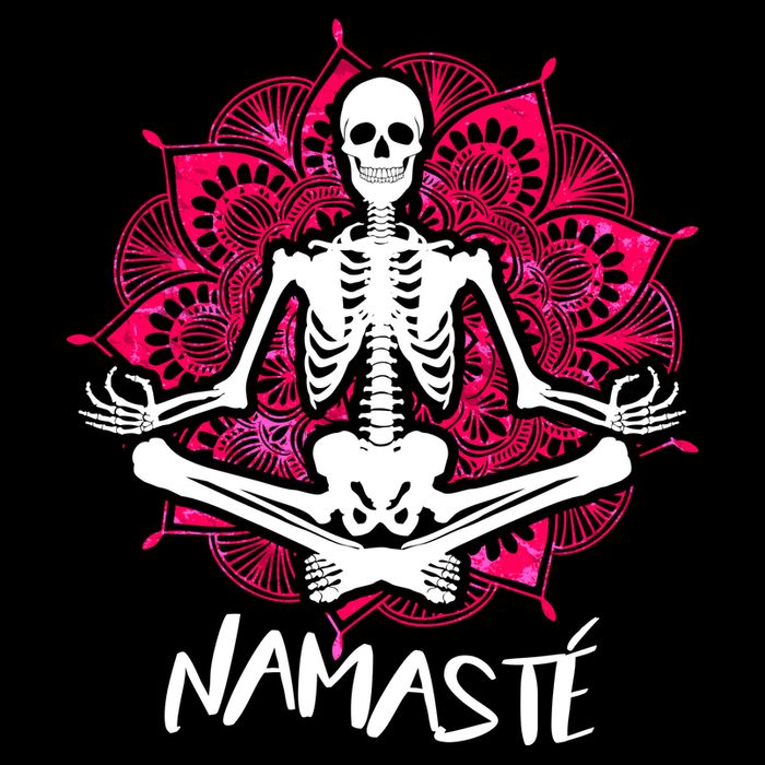 Halloween Namaste Skeleton Zip Tote Bag