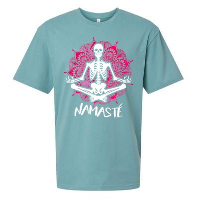 Halloween Namaste Skeleton Sueded Cloud Jersey T-Shirt